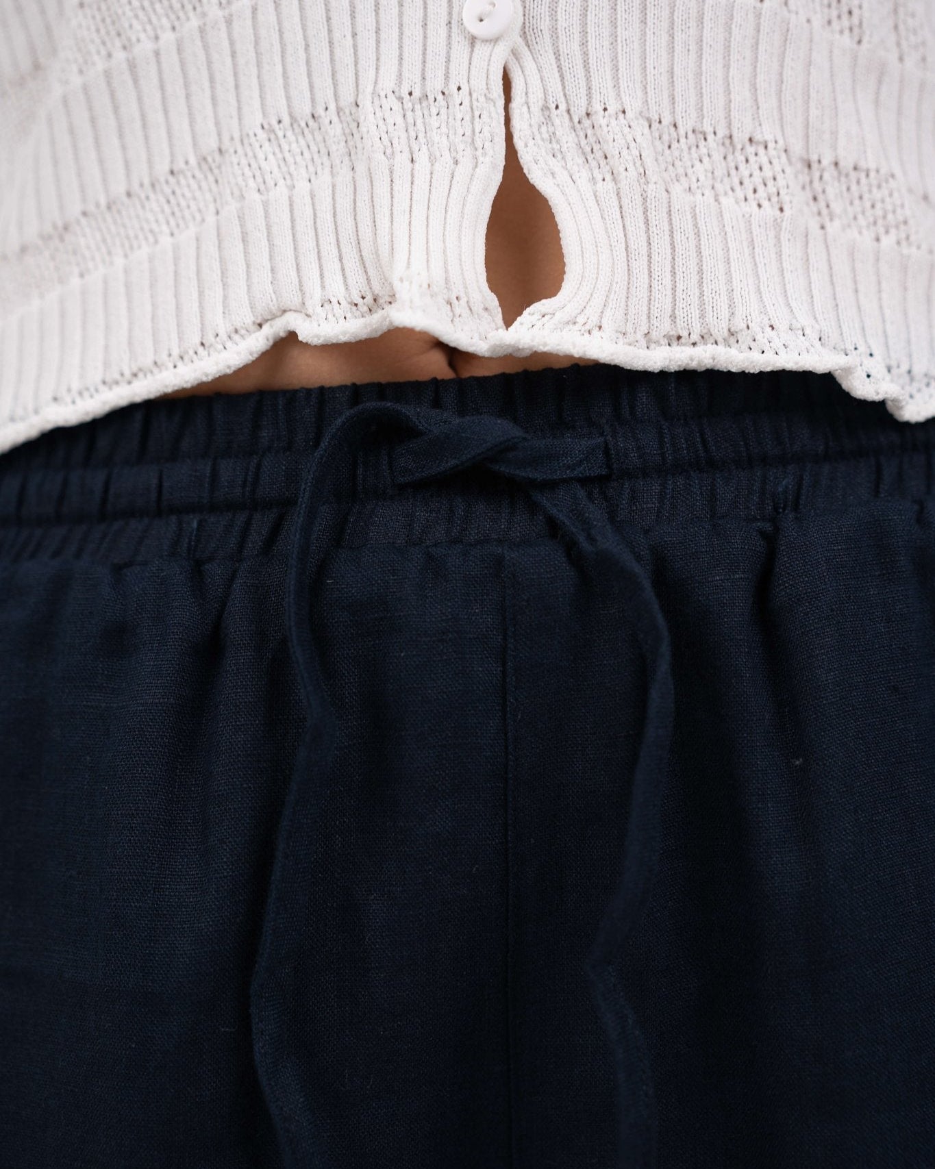 Hørbukser Højtaljede Navy | Skagen - clothing.dk